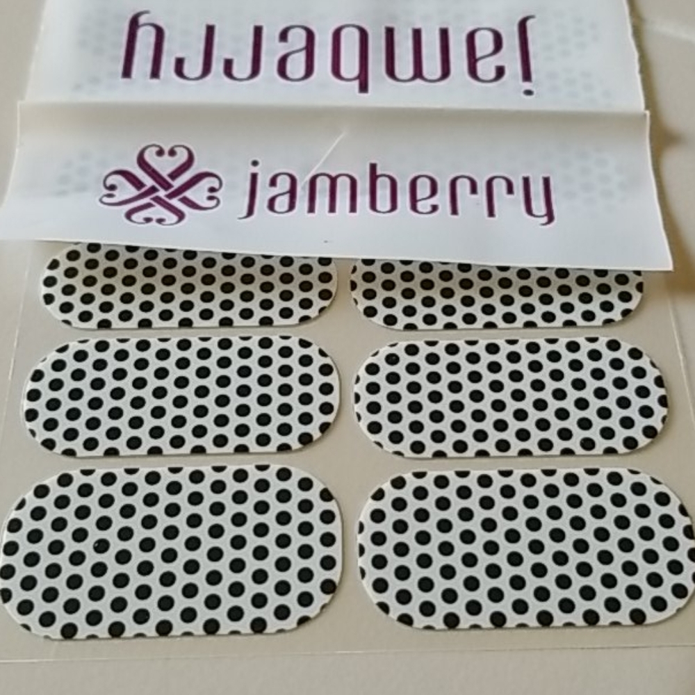 Jamberry White & Black Polka